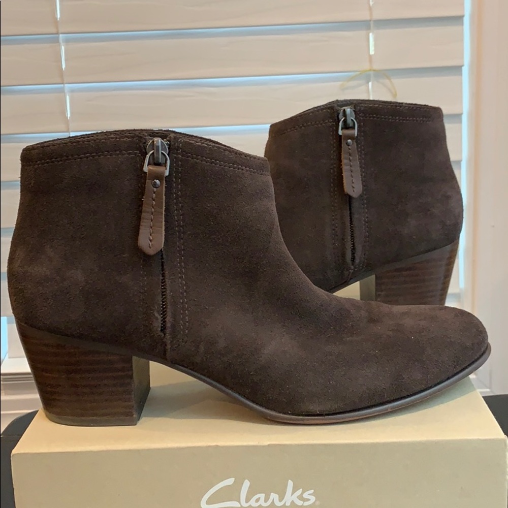 Clarks suede ankle boots